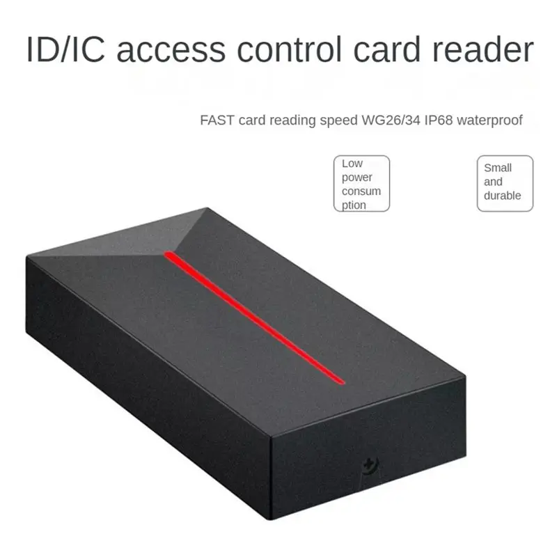 B63B-Access Control Card Reader Small Wiegand Card Reader IP68 Waterproof Long Range RFID Card Reader, 13.56Mhz IC/MF Durable