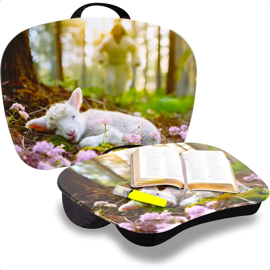 

MyStyle Portable Lap Desk with Cushion Christian Lamb Fits up to 15.6 Inch Laptops Style No. 45721