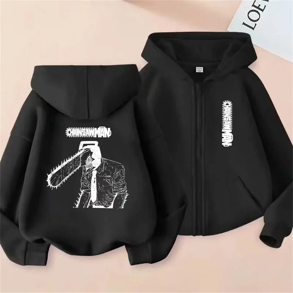 

Japanese Anime Chainsaw Man Zipper Hoodie Denji Pochita Manga Graphic Zipper Hoodies Men's Women's Casual Oversized Jacket Coat