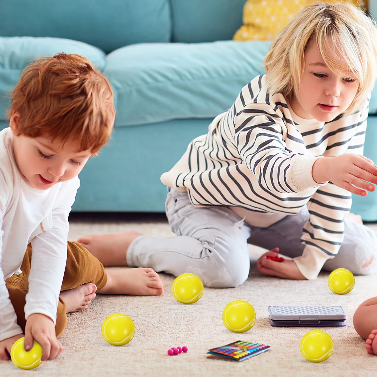 16-teiliges Schaumstoff-Sportball-Stressspielzeug, Tennisbälle, Mini, für Erwachsene, Quetschspielzeug, Pu, Partygeschenke, Reisen