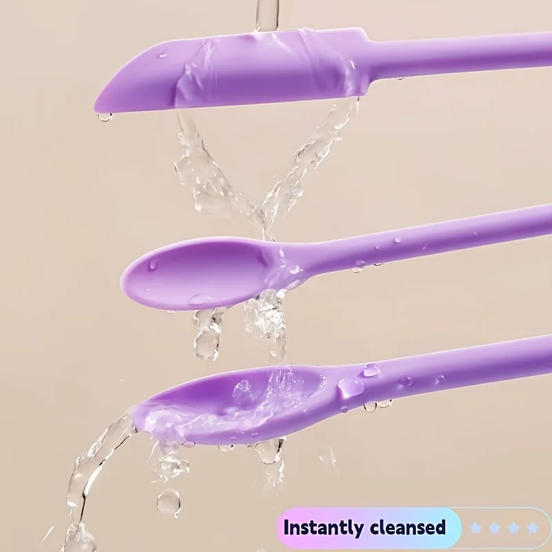 Espátula de silicone para cosméticos, raspador plano de garrafa de loção, mini colher de duas cabeças, ferramentas de limpeza, aplicador de loção