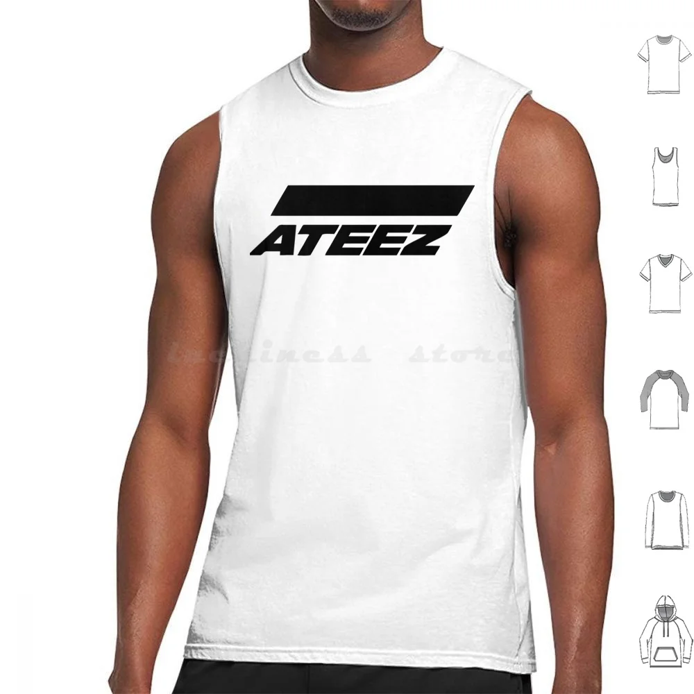 Ateez Logo Tank Tops Print Cotton Ateez Logo