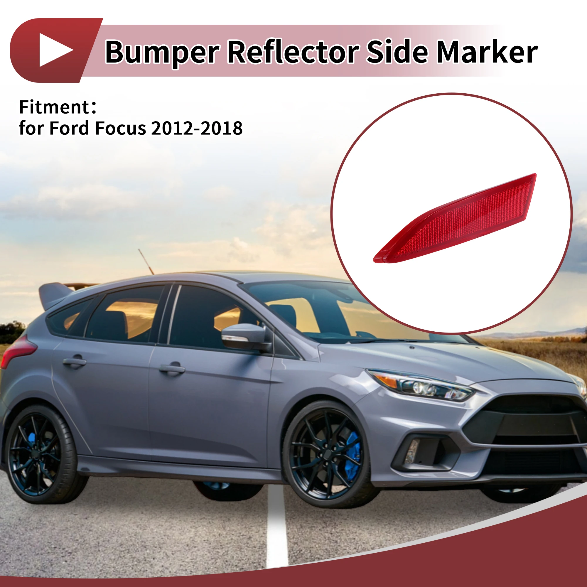 X Autohaux 1 Pc Rear Left Bumper Reflectors for Ford Focus 2012-2018 No.BM5Z13A565B