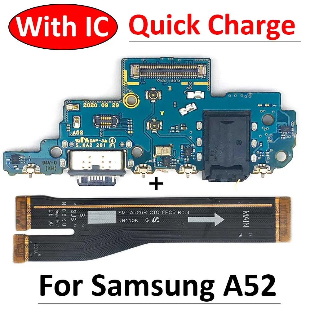 

For Samsung A52 A525 A525F USB Micro Charger Charging Port Dock Connector Mainboard Main Board Flex Cable