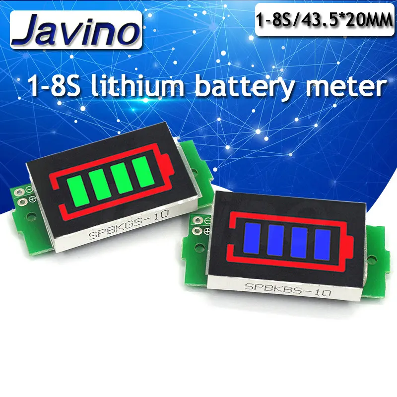 1-8S Single 3.7V Lithium Battery Capacity Indicator Module 4.2V Display Electric Vehicle Battery Power Tester Li-ion