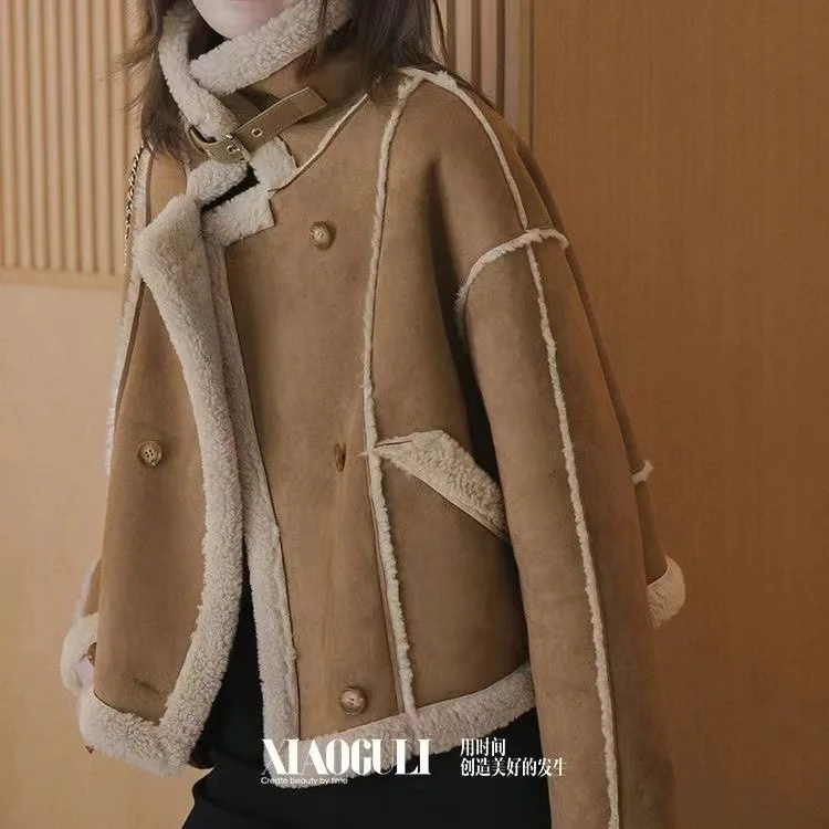 

Winter New Fashion Women's Casual Trendy Elegant Loose Long Sleeve Stand Collar Thicken Quilted Jacket Female Clothes Coat Tops