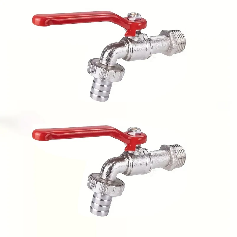 1Pc/2Pcs 1/2inch Garden Irrigation Faucet Brass IBC Tank Water Tap Single Outlet Valve Replacement Antifreeze Accessories