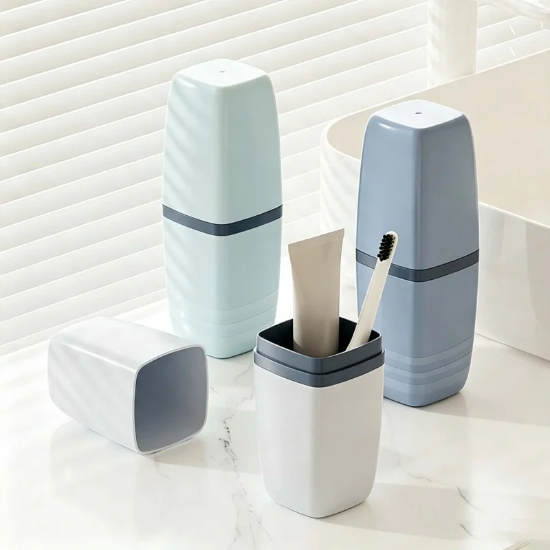 1Pc Portable Toothbrush Toothpaste Storage Case, Travel Camping Toothbrush Protective Holder, Multifunctional Travel Wash Cup.