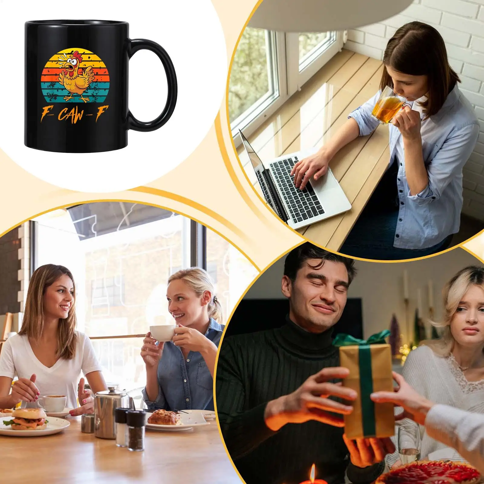 

Кофейная кружка для любителей курицы, 350 мл, керамическая посуда для напитков с горячей и холодной водой, забавная утренняя кофейная кружка для домашнего офиса, школы