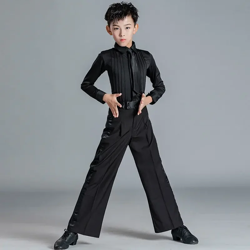 Boy Latin Ballroom Costume Children Latin Rumba Samba Dancewear Latin Dance Competition Clothes Tango Salsa Costume for Stage