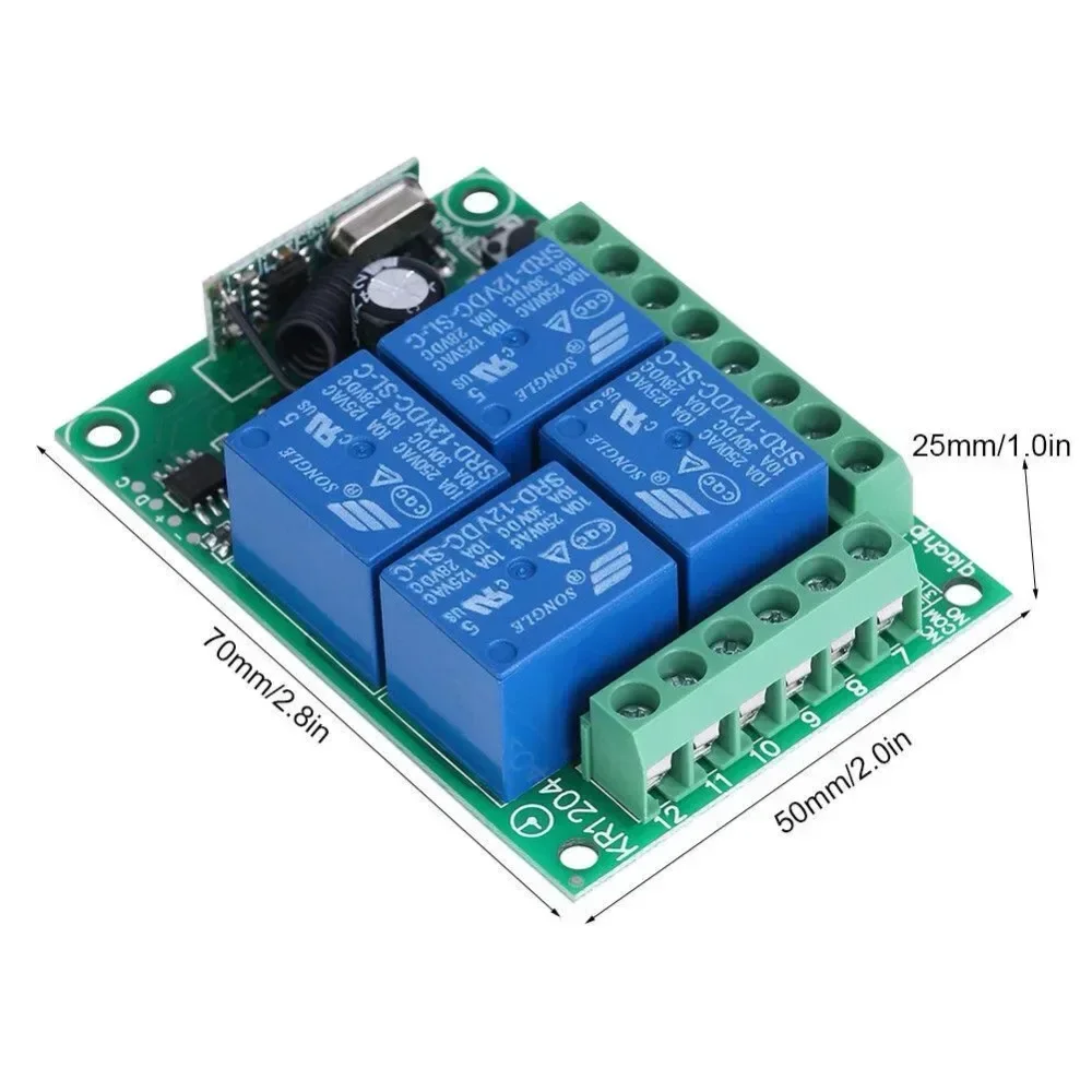 GERMA Universal Wireless Remote Control Switch DC 12V 4CH Relay Switch Receiver Module + 4channel RF remote Transmitter DIY