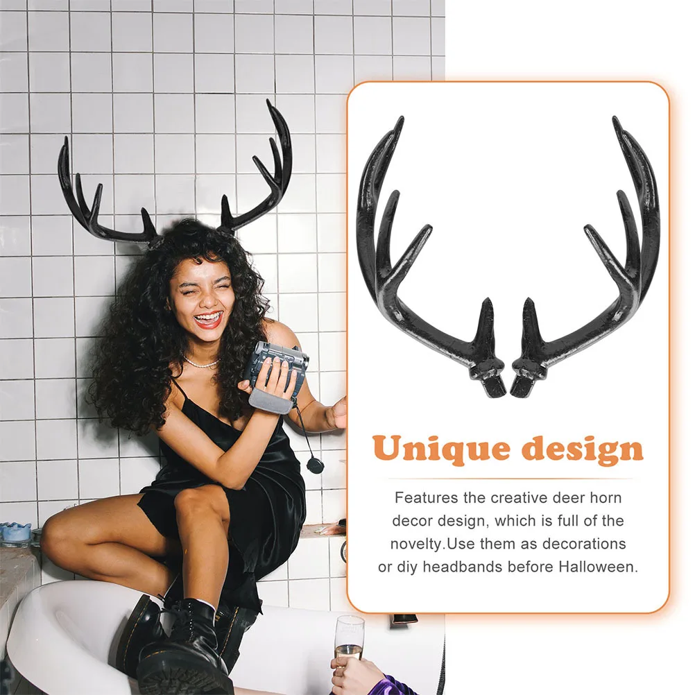 Décor de bois de cerf Halloween bricolage accessoires de cheveux fournitures bois de renne Kit d'artisanat bandeau pour fête Cosplay Costume utilisation