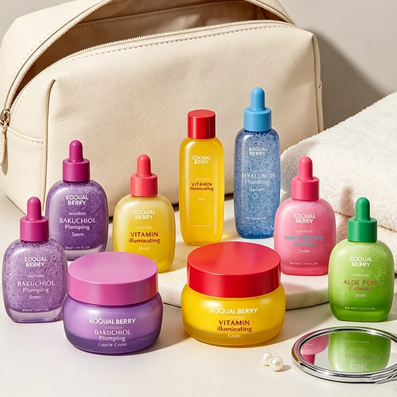 Nova Marca EQQUALBERRY 5 Tipos de Essência de Cuidado Profundo, Creme Facial Hidratante de Longa Duração, Produtos Coreanos para Cuidados com a Pele, Tônico de VITAMINAS