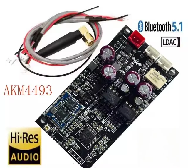 

QCC5125+AK4493 Bluetooth 5.1 Плата декодирования беспроводного приема Двойной операционный усилитель Поддержка LDAC/APTX 24 бит/96 кГц