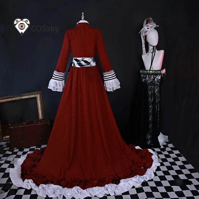 

Ciel Phantomhive Black tea cup Cosplay Costume Anime Black Cos Women Butler sexy dress hat mask sock coat Halloween uniforms