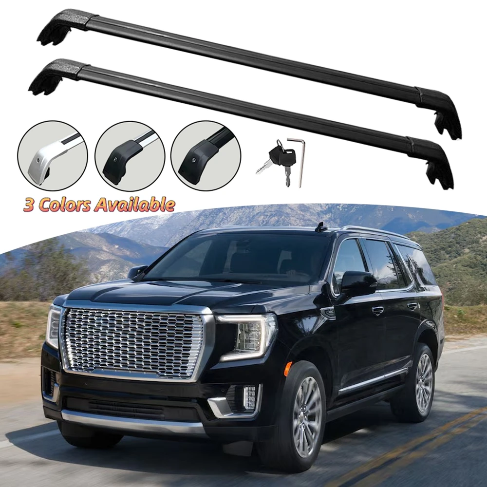 

2PCS Aluminum Crossbar Fit for GMC Yukon 2021-2026 Cross Bar Roof Luggage Cargo Carrier Lockable