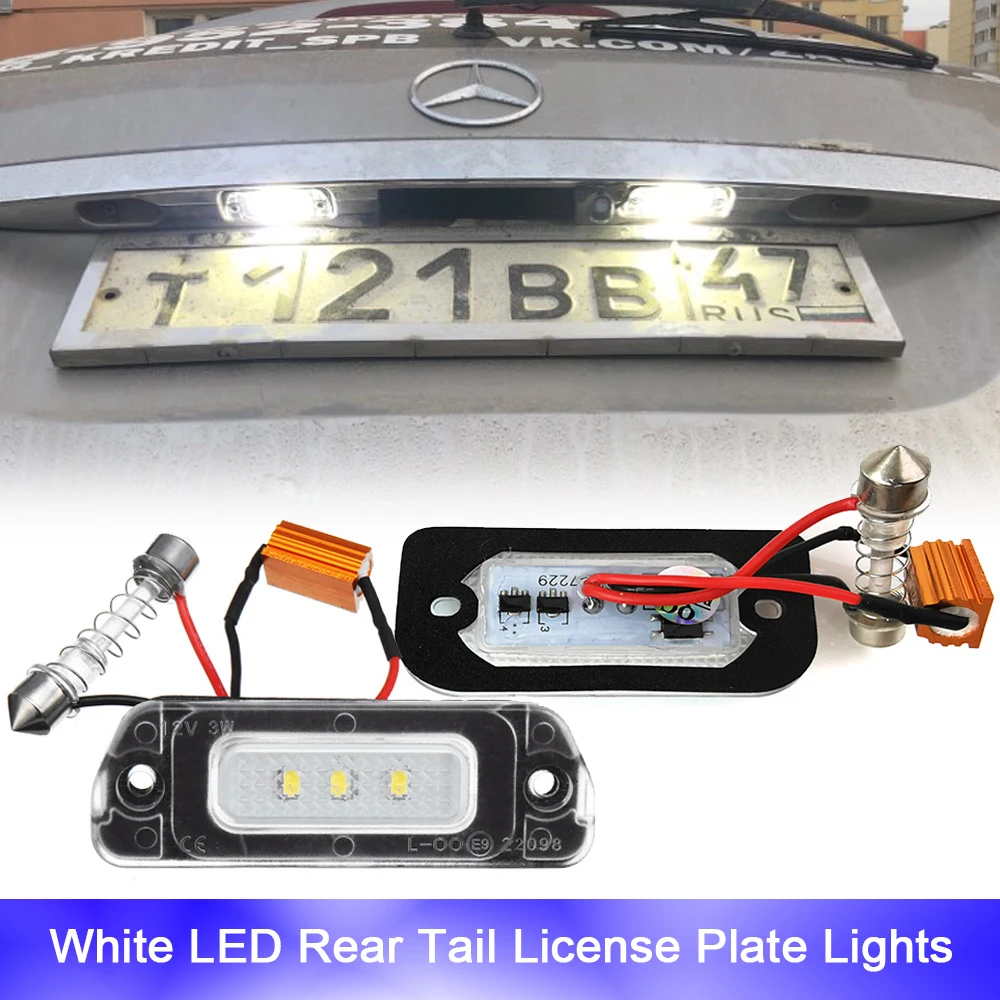 2Pcs White LED Rear Tail License Plate Lights Canbus For Mercedes-Benz ML-Class W164 X164 W251 V251 GL 550 ML 550 ML 63 AMG