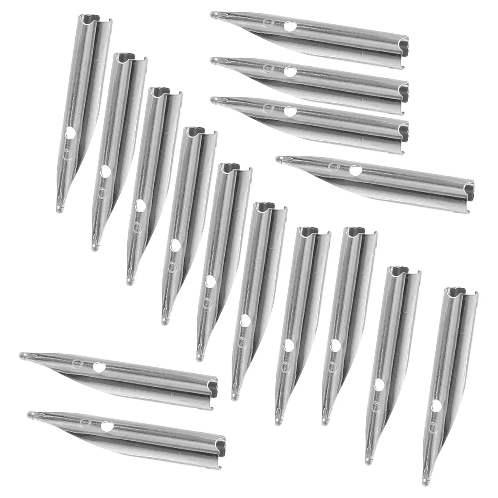 20pcs Multifunctional Pen Tip Replaceable Nibs for Calligraphy Fountain Pens Drawing Silver Refillable Student Metal