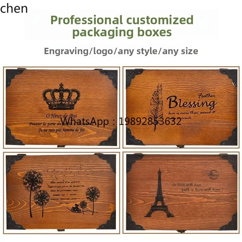 Lockable Storage Box Solid Wood Desktop Organizer Small Box Password Wooden Box for Home