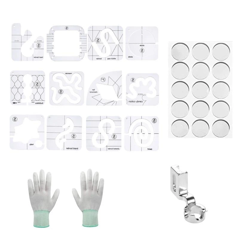 

15 Pcs Acrylic Quilting Ruler Frees Motion Quilting Template Set Sewing Ruler Sewing Stencil Template for Craft Hobbyist