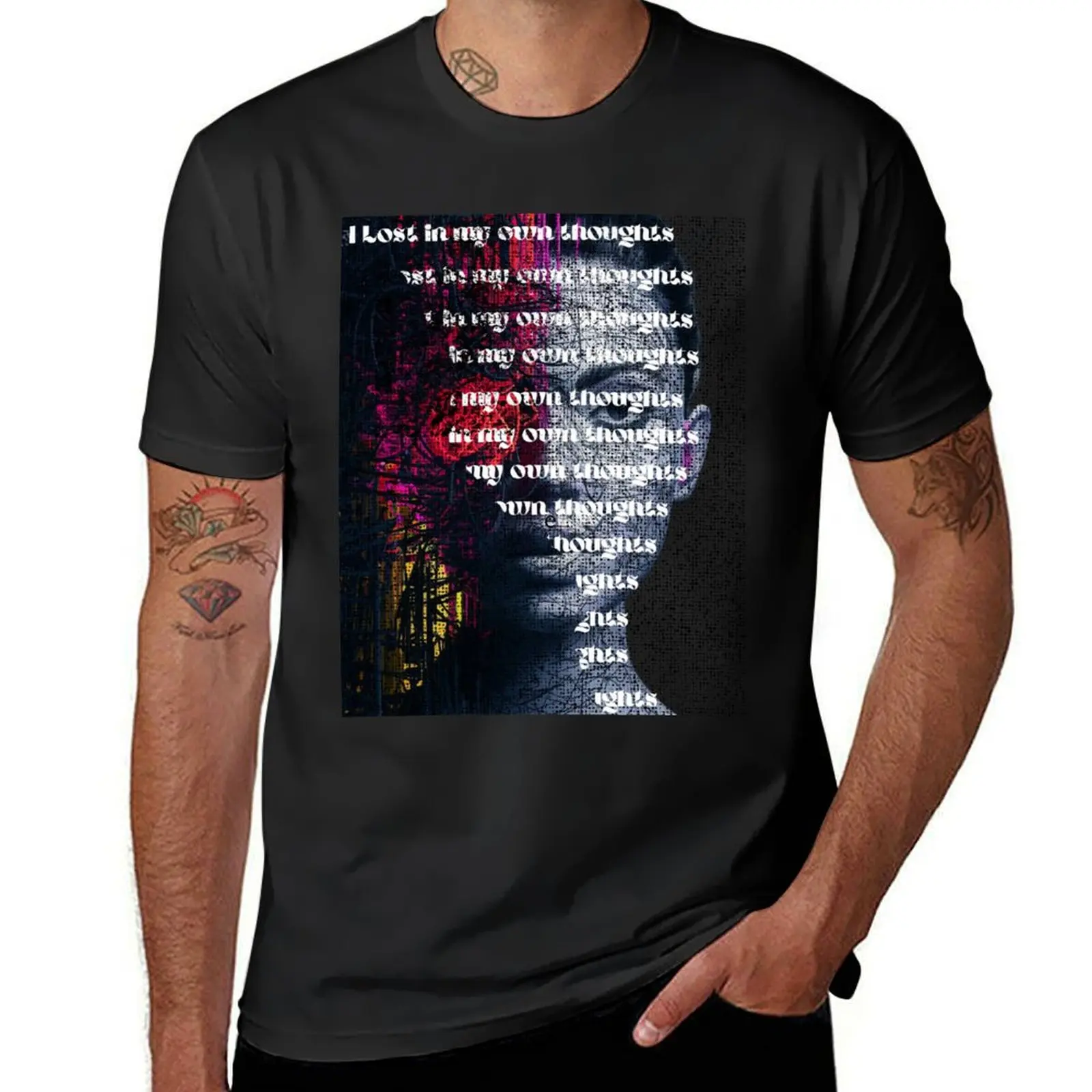 i lost i my own thoughts T-Shirt aesthetic clothes anime heavy weight t shirts for men