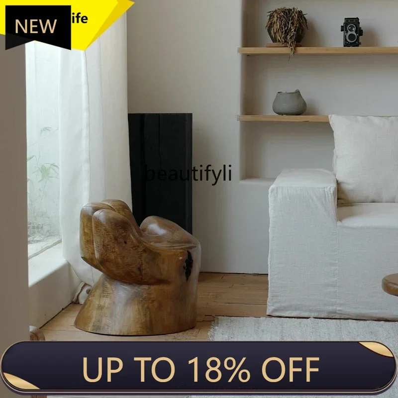 

P178 Root Carving Stool Original Wood Tree Stump Homestay Living Room Decorations Solid Wood Shoe Changing Stool