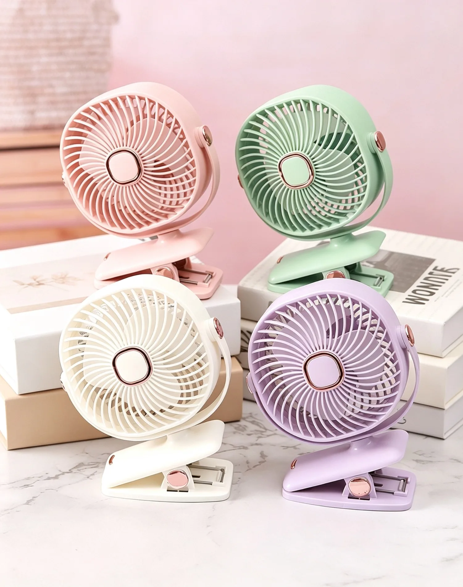 Clip-Ventilator, wiederaufladbarer Mini-Tischventilator, 3 Geschwindigkeiten, USB Typ-C, tragbar, leise, drehbar, mit Sockel für Kinderwagen, Büro, Bett, Sommer – Detail 17