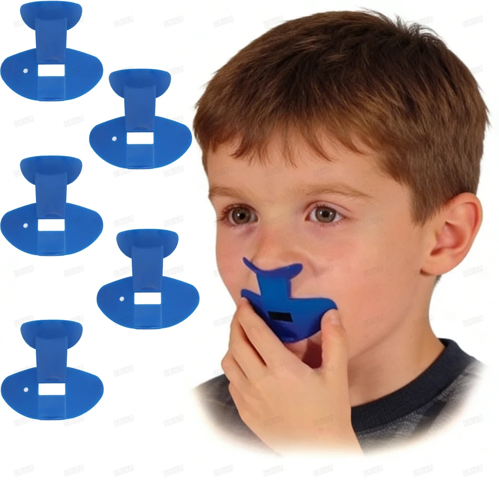 

Набор из 5 пластиковых резонансных свистков для носа, темно-синие, гигиеничные, для улучшения дыхания и тренировок, для малышей