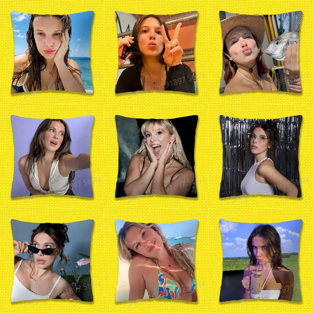 

M-Millie Bobby Brown Throw Pillow Case For 55cm 30cm 50cm 45*45cm 40cm Square Chair Pillowcase Case