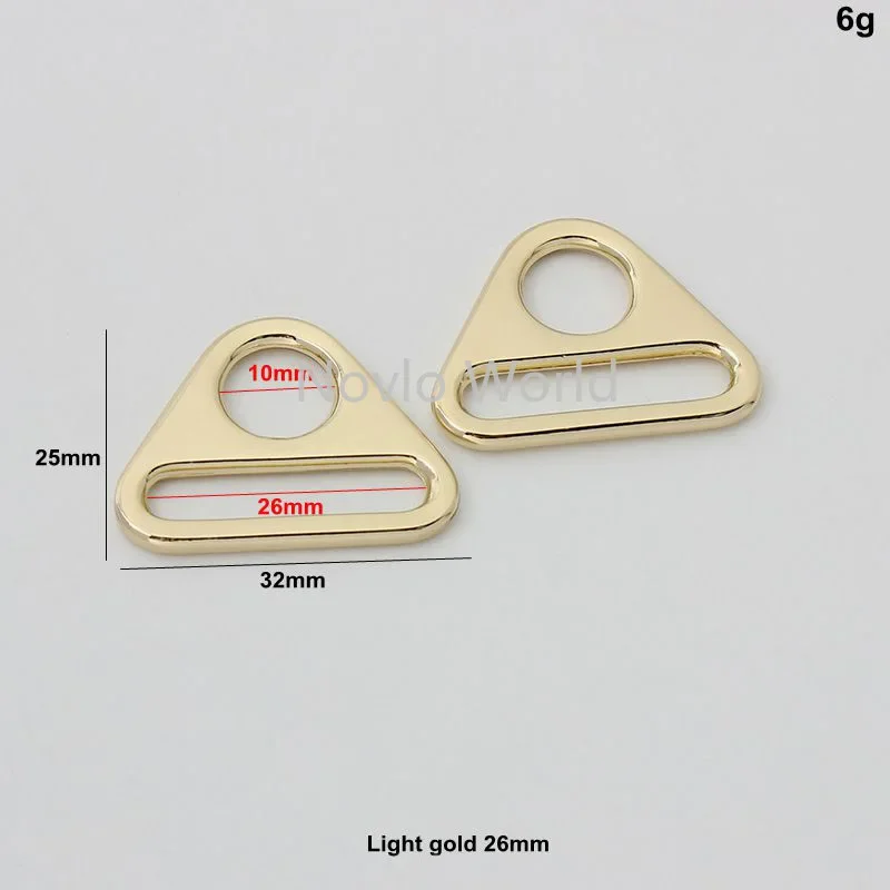 10-50pcs 3 size 26-32-38mm 3 sizes tri-angle shape handle connection buckle for purse strap chain bag accessories in bulk