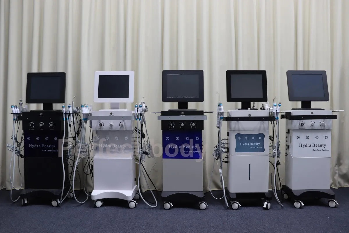 Venda de fábrica 15 em 1 máquina de casca hydra água peeling hidratante limpeza da pele clareamento remoção cravo oxigênio máquina facial