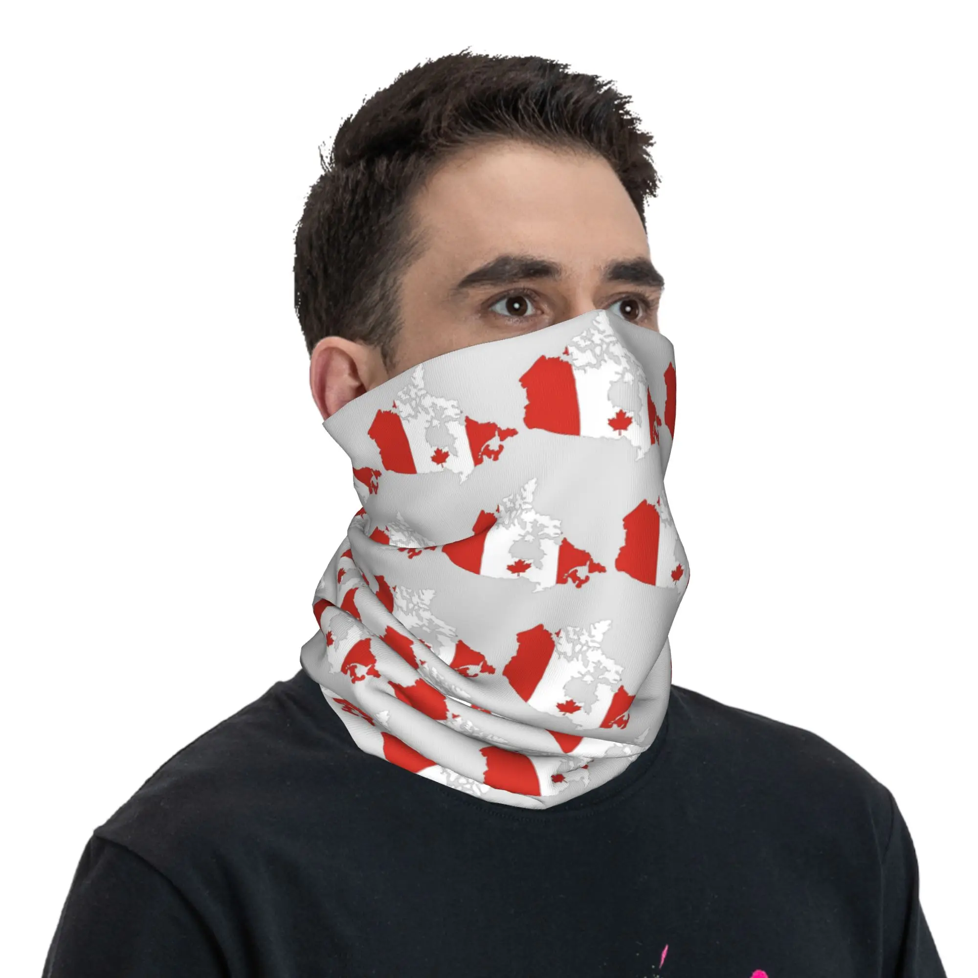 

Флаг Канады День Канады Элементы Пакет Бандана Шея Гетры Маска с принтом Шарф Теплый велосипедный шарф Унисекс для взрослых