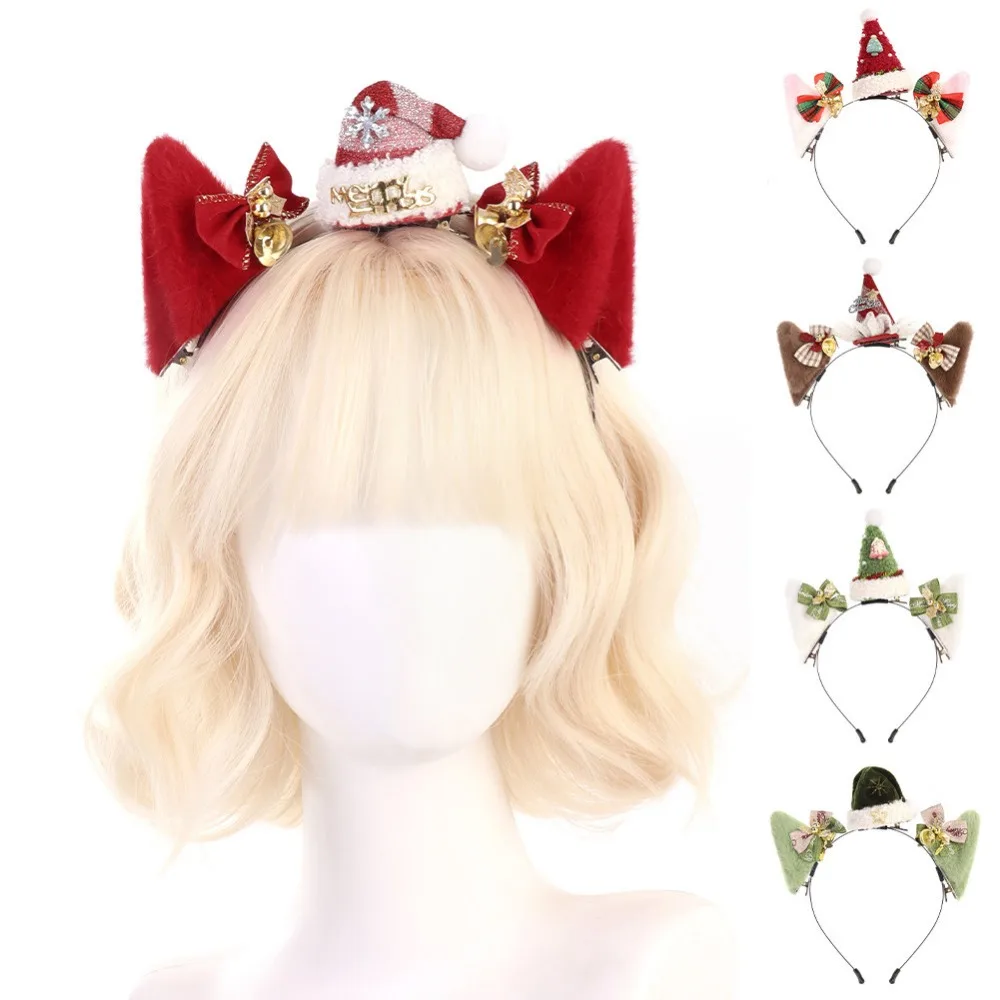 Cute Furry Cat Ears Prop Headband Hair Clip Head Ornament Hat for Stage Performance Cosplay Photo Shooting