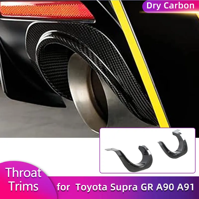 

Prepreg Dry Carbon Tail Throat Upper Cover Trims for Toyota Supra GR A90 A91 MK5 2020-2023 Car Exhaust Muffler Trim Body Kits