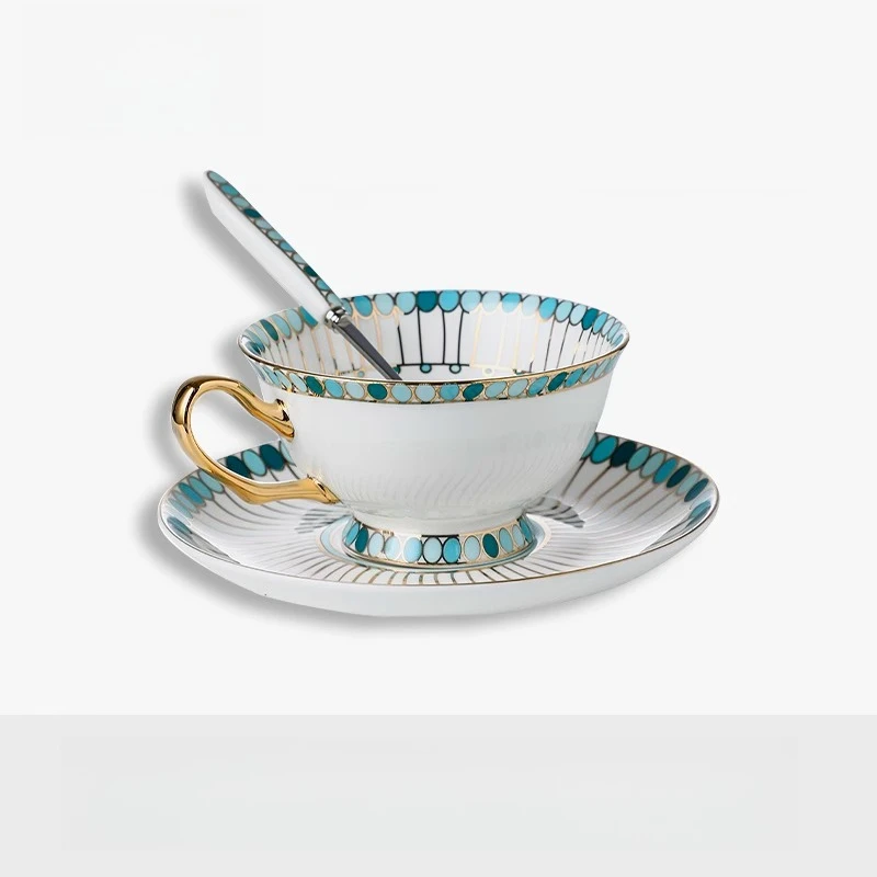 

Sapphire British Style Light Luxury Coffee Cup Set Bone Porcelain Home Gift Afternoon Teacup Set