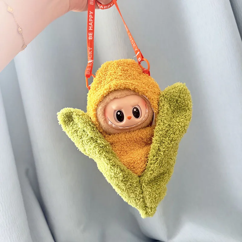 

For Labubu 17cm Pendant With Canvas Fabric, Simple Version Of Sakura Set, Keychain, Canvas Doll Clothes
