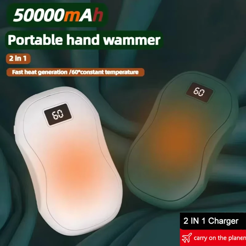 Ogrzewacz do rąk dla Xiaomi 50000mAh Power Bank o dużej pojemności Przenośny akumulatorowy ogrzewacz do rąk Bezpieczne, trwałe zimowe artykuły rozgrzewające