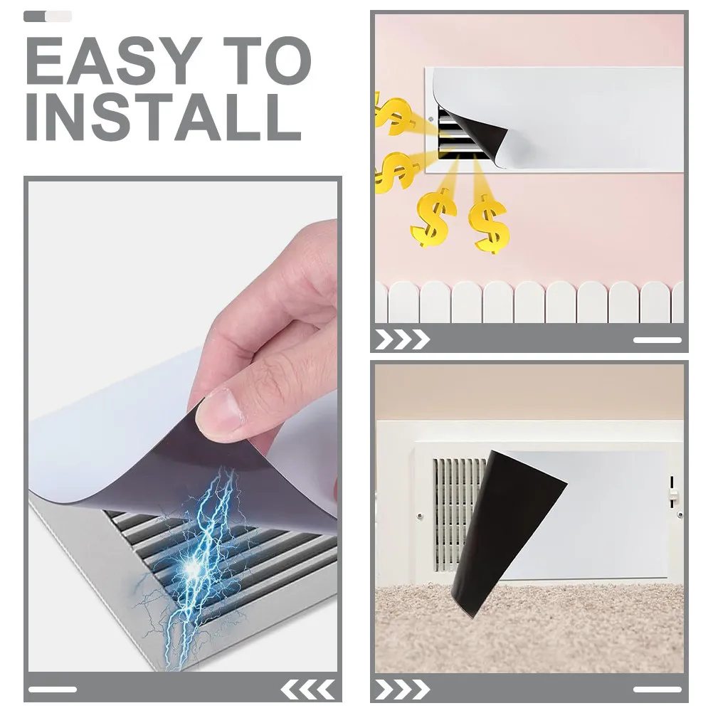 3Pcs Magnetic Vent Covers for Home Floor Ceiling Walls Air Vent Blocker Airflow Optimization Surface Protection Tool Free