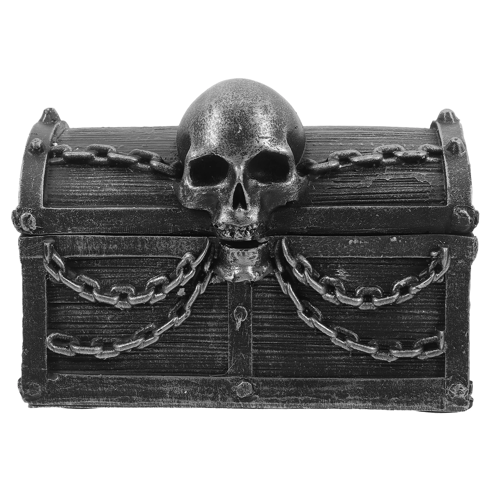 

Skull Treasure Box Chest Pirate Decorative Boxes with Lids Jewelry Resin Mini Retro Storage Organizer