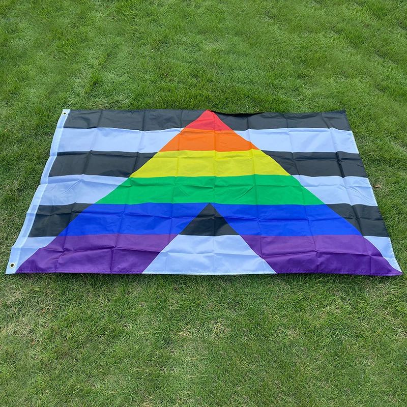 Aerlxemrbrae  Rainbow Flag 150X90CM Banner  Polyester grommets  LGBT rainbow pride Gay Straight Ally Flag