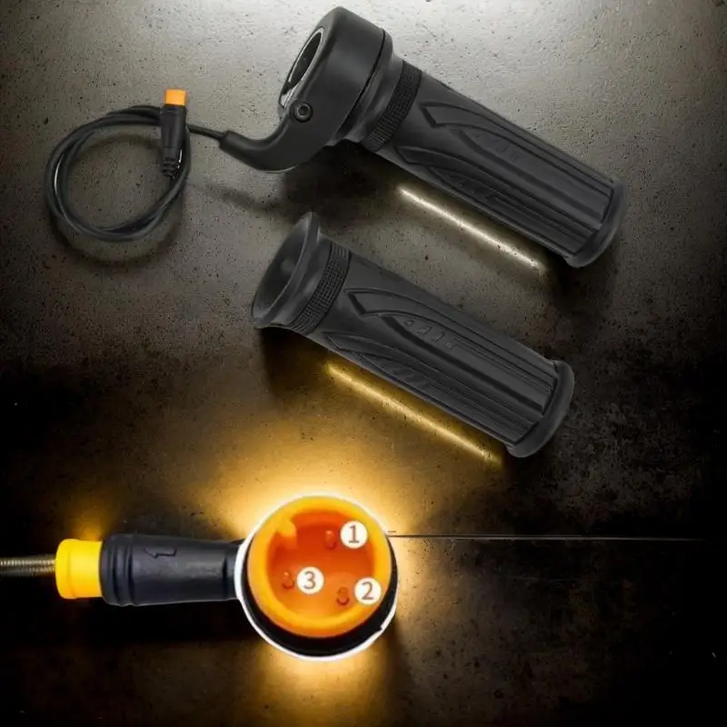 1 Pair 20X Scooter Speed Throttle Handle 12V To 72V For 22.2mm Handlebar Electric Bike Throttle With 3 Pin Waterproof Connector