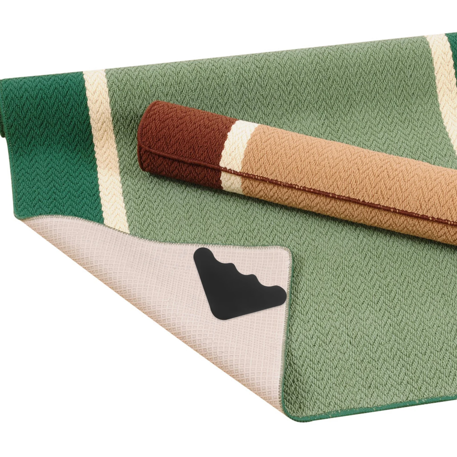 10 قطعة شريط سجادة مضاد للانزلاق وقابل للغسل وغير قابل للانزلاق PU قابل لإعادة الاستخدام وسادة سجادة مقابض لأرضية الرخام والبلاط الصلب #2