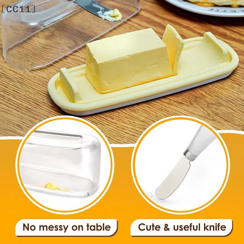 

〔CC11〕Butter Dish With Lid Butter Container With Butter Kinfe Butter Dish Countertop Plastic Butter Dishes With Silicone Bottom