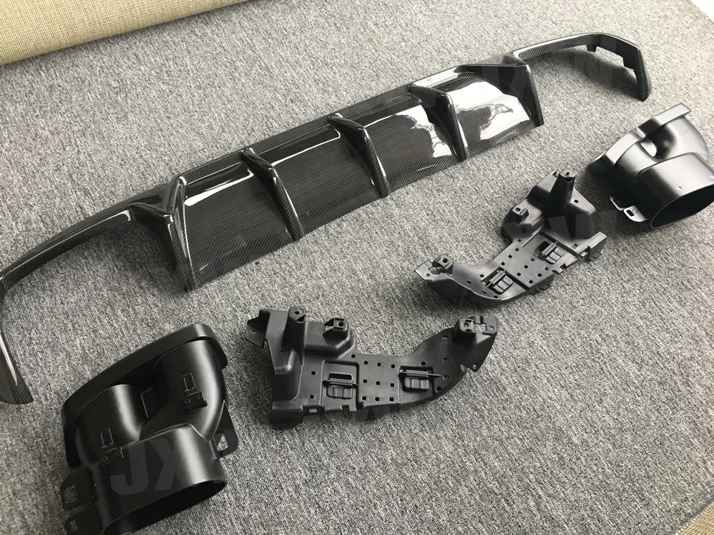 أطراف عادم الناشر الخلفي للسيارة من ألياف الكربون JXWANCF لسيارة Benz E Class W212 E63 AMG 2014 -2016 غير قياسية #6