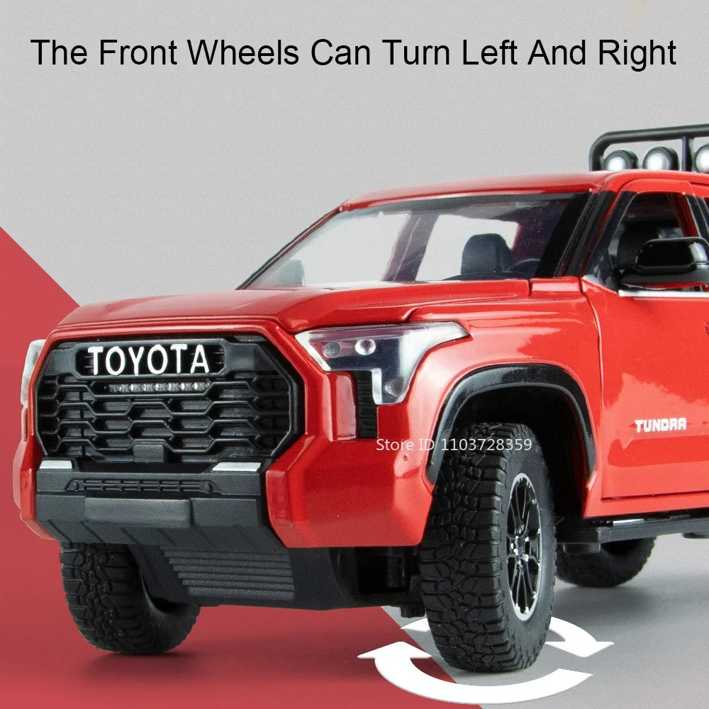 1:24 Tundra FJ Cruiser Speelgoedmodel Auto's Legering Diecast Miniatuur Terreinvoertuigen Geluid Licht Deuren Geopend Trek Kind Geschenken