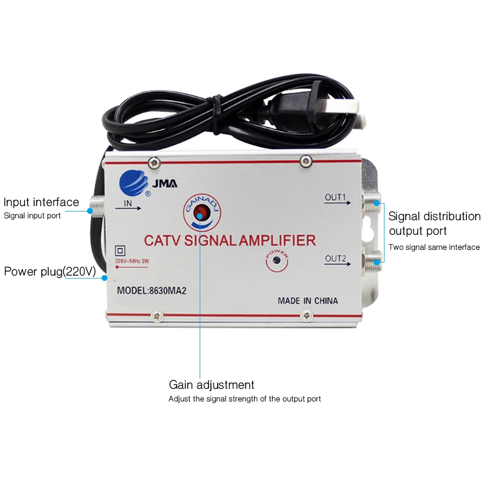 2/3 Way 20 db CATV TV antenna Signal Amplifier Antenna for digital tv box Signal Amplifier Booster Splitter