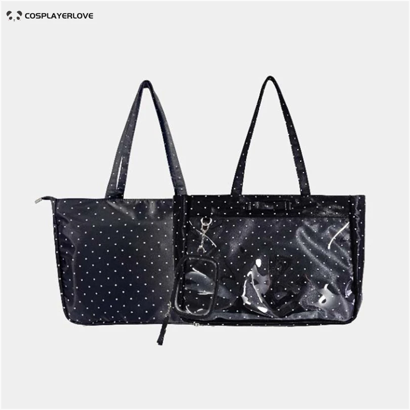 2026 Lolita Uniform Tote Daily satin Itabag Women Square Leather Exterior PVC Transparent Backpack Ladies Large Capacity Handbag
