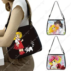 Candy Anime bolso de hombro Vintage de dibujos animados para mujer, bolsa de almacenamiento portátil, soporte para teléfono para niñas, bolso de mano lindo, regalo de los 90