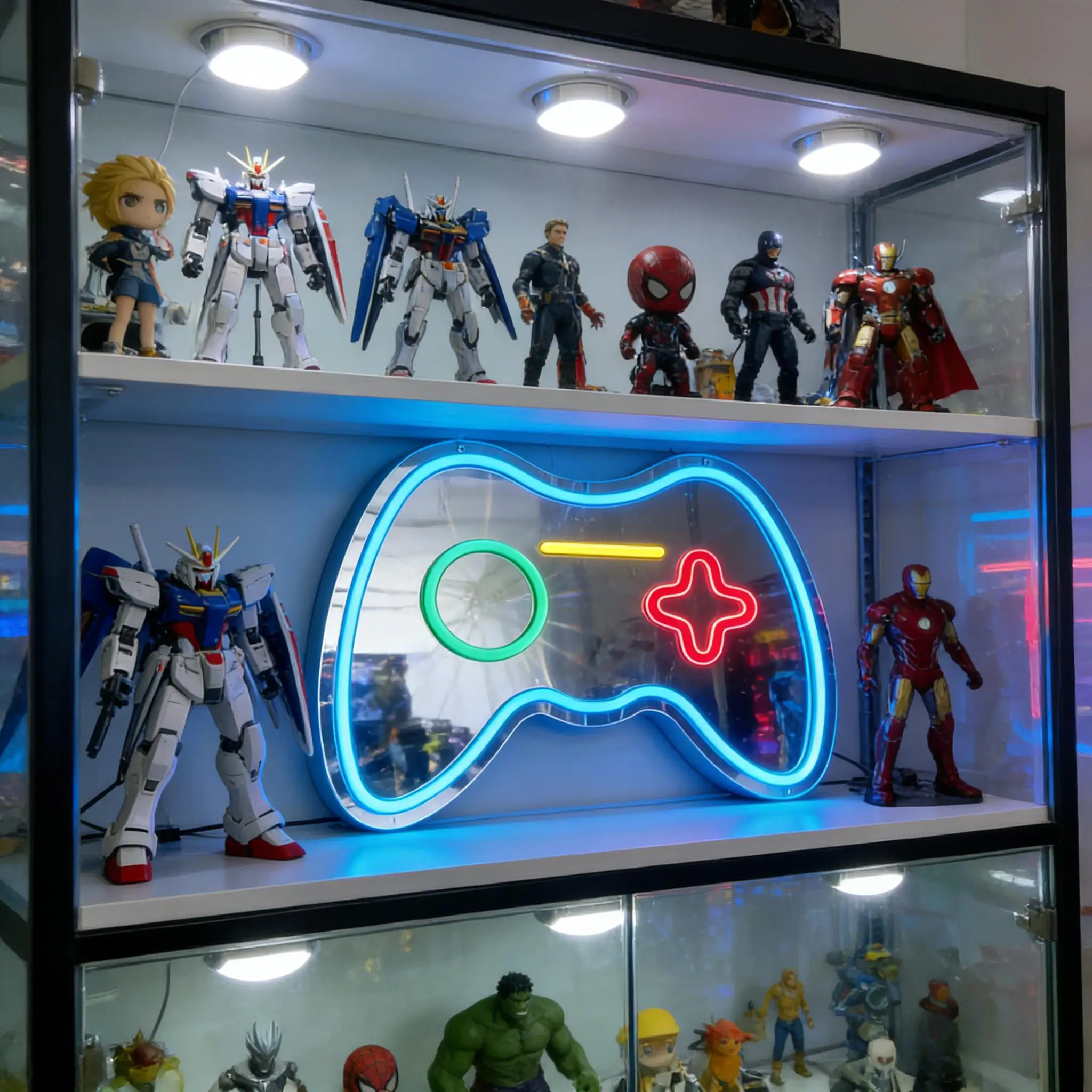 Game Neon Sign Gamepad Mirror USB Dimmable Neon Lights for Game Room Children Room Party Decoration Gaming Accessories Gifts