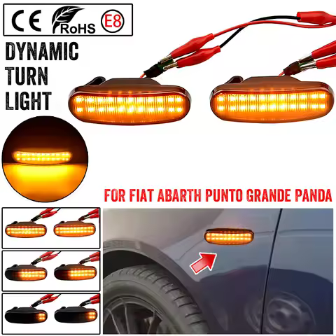 2Pcs For Fiat Panda 169 Grande Punto Inkl. Evo Doblo Fiorino Linea Idea Dynamic LED Side Marker Light Repeater Lamp